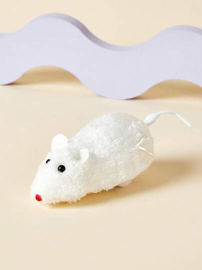 PETSIN 1 件上链弹簧毛绒玩具，逼真的假老鼠可以跑，猫狗宠物玩具颜色随机