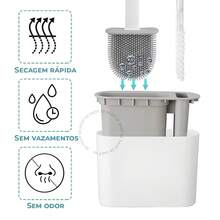 2-In-1 Silicone Toilet Brush - High Efficiency Multi-Purpose Toilet Base - Multicolor - View 7