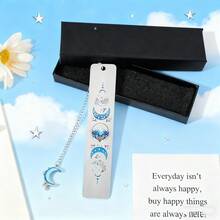 1pc padrão de lua marcadores novidade marcadores de aço inoxidável presentes para amantes de livros, marcadores de leitura presentes de aniversário para amigos da família meninas - Tamanho Único - Ver 11