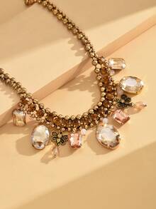 1pc Korean Collarbone Chain, New Fashion Crystal Pendant Necklace For Women