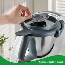 适用于 Thermomix、TM6、TM5、TM31 和 Monsieur Cuisine 食品加工机的防溅盖，适合制作果酱、酱汁和冰沙 - 耐用防溢盖带过滤网，防止飞溅 - 灰色 - 查看 7