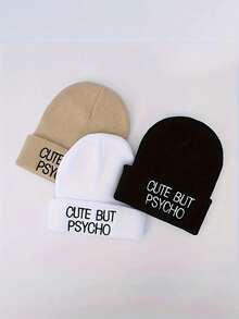 1pc Autumn/Winter Outdoor Printed Melting Smiling Face Knit Adjustable Hat, Casual Sun Hat Suitable For Spring, Autumn, Travel, Beach, Men & Women, Y2K Style Young People Beanie Fall Outfit - Knitted Hat - View 16