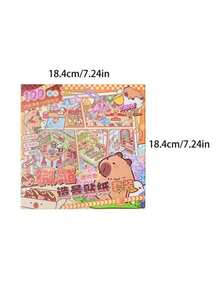 A Box Of 100 Stickers, 50 Different Miniature Landscape Scene Box Stickers, Stress-Relieving Stickers, 3D Stacked Stereoscopic House Game, Diy Handmade Sticker Materials, Interesting Miniature Landscape Sticker Gifts