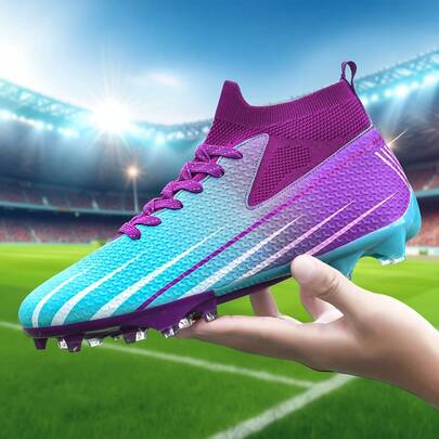 1 Pair New Soccer Shoes, Recommended For Teenagers, Students, Matches And Training, Low-Top, Long Studs, Non-Slip, Suitable For AG, FG, Soft Ground, Real Grass, Competition And Training, Lace-Up, Men's Soccer Shoes, High-Top, Professional Soccer Boots, Factory Direct