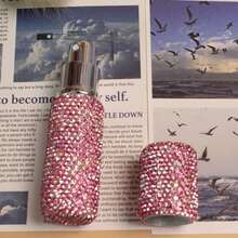 10毫升旅行装可灌装香水瓶，砖形香水瓶，分装瓶，密封喷雾瓶和爽肤水瓶（水晶装饰+旋转机制），节省空间，便携，时尚 - 彩色 - 查看 5