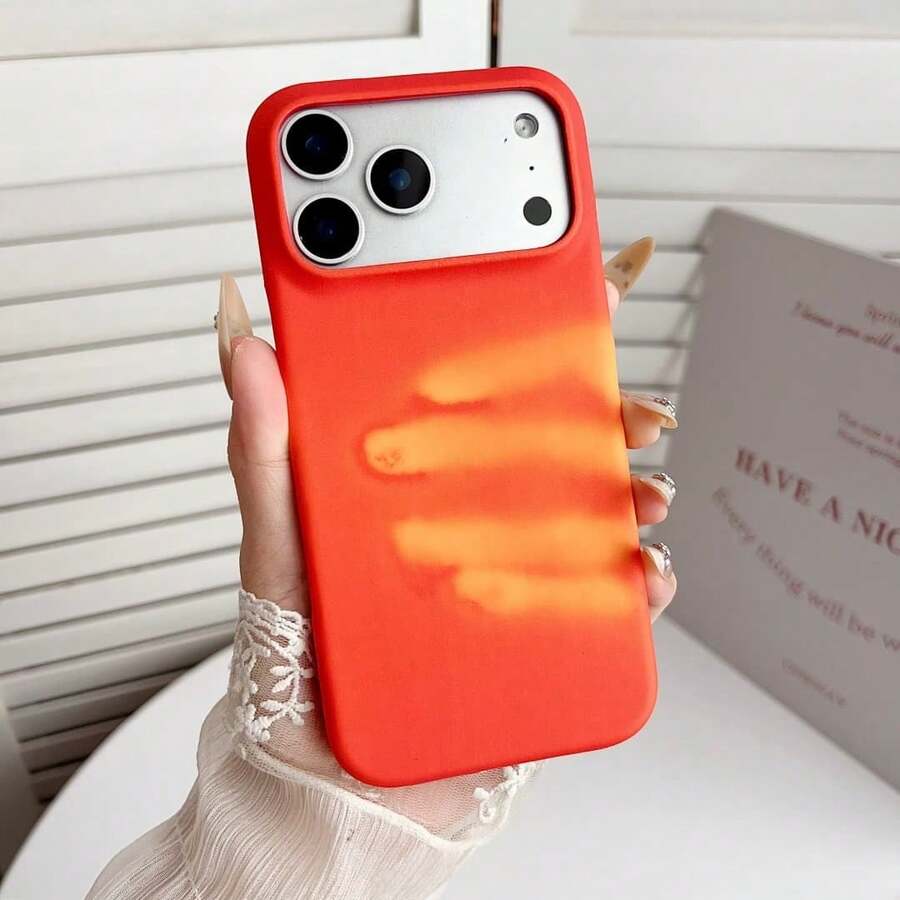 Adopting Thermal Sensing Design, Creative Inner Velvet Temperature-Sensitive Color-Changing Phone Case Compatible With IPhone 17 16 15 14 13 Pro Plus Max, Suitable For IPhone 17 Air Thermal Sensing Case, Candy Color Design, Simple Fashion Protective Cover, Multiple Models For IPhone Users, Technology Accessories Enthusiasts, Universal Long Sleeve Tops For 300 Regions - 1pc - View 1