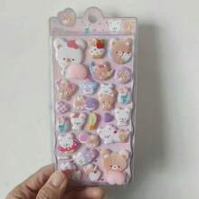 Thick 3D Cute Animal Foam Stickers, Soft Adorable Butt-Shaped Stickers, Suitable For Decorating Children/Girls Phone Cases, Sticker Books - Multicolor - View 3