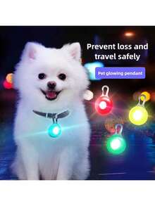 1 pièce/2 pièces Pendentif LED pour animal de compagnie de couleur aléatoire, collier de chien étanche avec lumière, convient pour la promenade en extérieur, balise lumineuse pour collier de chien, pile incluse - Multicolore - Voir 1