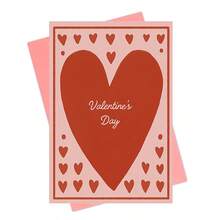 1pc Heart-Filled Valentine's Day Greeting Card - Romantic Red & Pink Design With Hearts - Perfect For Boyfriends, Girlfriends, Husbands, And Wives - Classic Love Expression - Multicolor - View 1