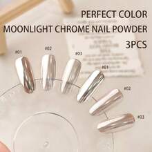 3pcs/1pc  Powder Nail Art Set, Transparent  Powder, Mirror Effect Holographic Nail Powder, Colorful Aurora Mermaid Pigment, Perfect For Christmas, Thanksgiving, Home Nail Design - 彩色 - 查看 12
