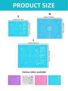 1pc Kneading Mat - Non-Stick, Easy To Clean - Blue/Purple/White/Pink Options, Convenient Cleaning, Suitable For Cookie, Dough, Cake Baking, Essential Baking Tool For Chinese Pastries, Great For Christmas, Easter, Thanksgiving - Multicolor - View 4