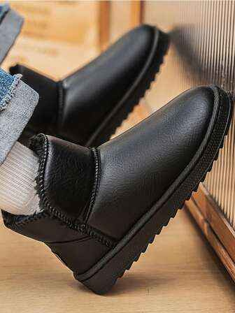 高帮雪地靴，时尚休闲情侣鞋，韩版短筒靴，秋冬新款保暖加厚百搭短靴，冬鞋，防滑男鞋