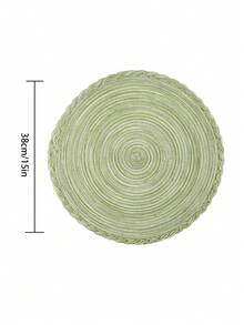 4/6pcs Multicolor Ombre Floral Edged Polyester Placemats, Easy To Clean - Green - View 2