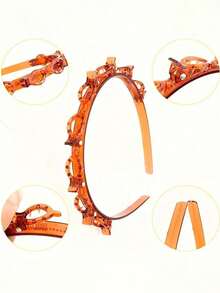 Bộ phụ kiện tóc thời trang 2 chiếc/1 chiếc, kẹp tóc lười, kẹp tóc mái mùa hè cho nữ, băng đô cao trang trí tóc, dây buộc tóc, vòng buộc tóc, dây chun buộc tóc. - màu đen - Xem 2