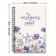 1 cuốn sổ tay xoắn ốc câu Kinh Thánh Cơ Đốc - Nhật ký Kinh Thánh hoa màu tím, Sổ tay Kinh Thánh gáy xoắn ốc, Sổ kế hoạch cầu nguyện và lập kế hoạch cho phụ nữ (Thiết kế hoa màu pastel nhẹ nhàng), Quà tặng tôn giáo thanh lịch, Lập kế hoạch tâm linh, Thiết kế lấy cảm hứng từ đức tin, Giấy bền, Tay nghề thủ công tinh xảo - Một cuốn sổ tay xoắn ốc chứa các câu Kinh thánh Cơ đốc giáo - Xem 2