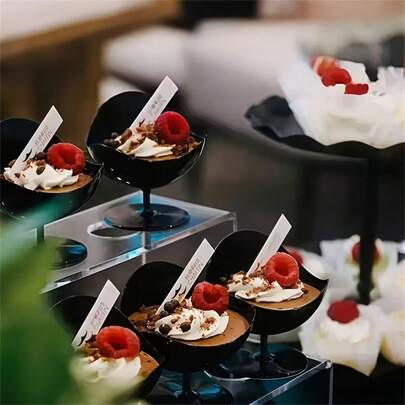 10pcs Reusable Dessert Cups, Ice Cream Cups, Mousse Cups, Pudding Cups, Plastic Dessert Cups, Suitable For Dessert Shops, Birthday Parties, Wedding Dessert Tables, Gatherings And Parties