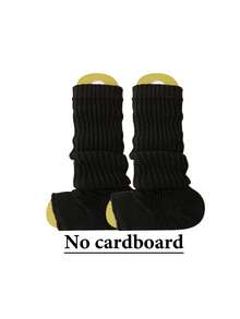 1 Pair Women's Japanese Style Layered Socks, Knitted Grey Tall Socks With Black Lace Trim, Slim Fit, Suitable For Spring/Autumn JK Uniform, Warm For Winter - Step On the Leg Cover - View 19