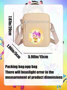 Gabby's Dollhouse Gabby Dollhouse Theme Cartoon Canvas Crossbody Bag For Women 2025 New Style Summer Outing Lightweight Small Bag, Fashionable Vertical Versatile Multi-Layer Mobile Phone Case - Multicolor - View 3