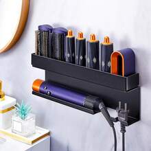 Wall Mount Blow Dryer & Curling Iron Holder Rack, For Storing Hair Care Products, Blow Dryer And Curling Iron, No Drilling Required Hair Tool Storage Box, Bathroom/Salon Hair Tool Storage Rack Bathroom - Multicolor - View 1