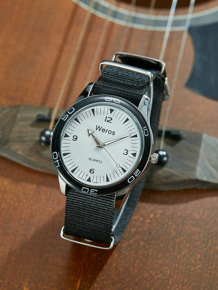 1块圆形黑色石英表，休闲简约，适合日常佩戴，也可作为生日/新年/毕业礼物或派对礼品。 - 黑色 - 查看 1