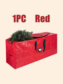 Christmas Tree Storage Bag - Fits Up To 7.5 Foot Xmas Holiday Tree, Zippered Bag, Carry Handles, Durable Waterproof Material, Protects Against Dust And Moisture, Red