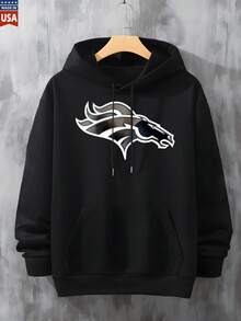 Denver Broncos Hoodie Black Sweatshirt With Team Logo Pullover Hooded Jacket For Men And Women  Fan Apparel Made In Usa - màu đen - Xem 1