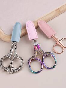 Estuche protector de cuero para cortaúñas, funda portátil para tijeras, adecuado para diferentes tijeras, pinzas, cortaúñas y otras herramientas, para almacenamiento y protección, aplicable para uso en salón de manicura y hogar - Multicolor - Ver 10