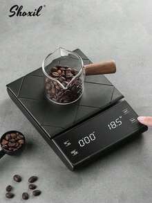 shoxil 1pc Digital Coffee Scale With Timer - 3kg/0.1g High Precision, USB Rechargeable, LCD Display, Suitable For Espresso/Pour Over Coffee/Jewelry, Multifunctional Kitchen Scale (Batteries Not Included) - Electronic Scales - View 15