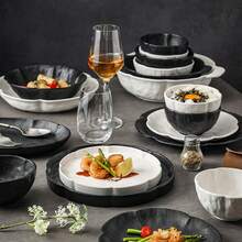 8-Inch Shallow Ceramic Dish, Matte White, Suitable For Steak, Minimalist And Elegant Design - Multicolor - View 1