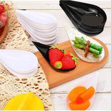 WADY Platos para Aperitivos de 4.0 Pulgada, Piezas Cucharas de Plástico, Platos de Postres y Aperitivos, Tazas Pequeñas Reutilizables para Degustación de Postres (Oro) - Oro - Ver 12