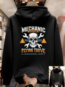 Sudadera con Capucha para Hombre de Primavera y Otoño Diseño Simple Adecuada para el Trabajo - Negro - Ver 8
