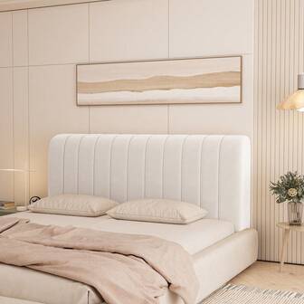 1 Stück einfarbiger gestreifter gesteppter Kopfteilbezug, gepolsterter staubdichter Kopfteilschutz, hautfreundlich weich, geeignet für Einzelbetten und Doppelbetten/Queensize-Betten, 1 Stück Diamant-Mikrofaser-Kopfteilbezug, Rundumdesign zum Genießen der sanften Wolkenrückenlehne, abnehmbarer und waschbarer Kopfteilbezug, dicke weiche Polsterung zur Umgestaltung Ihres Kopfteils, passend für dünne und dicke Kopfteile