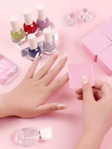 1000/400/200pcs Lint-Free Nail Cleaning Wipes, Acetone-Free Nail Polish Remover Pads, Eyelash Extension Cleaning Wipes, Soft Non-Woven Acetone Nail Polish Remover Pads, For Nail Preparation And Gel Polish Removal, Nail Glue Cleaning Wipes, Eyelash Extension Cleaning Wipes - Multicolor - View 2