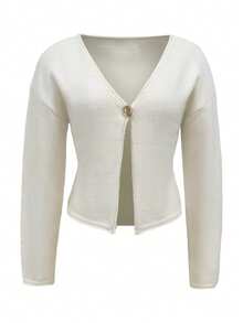 独特优雅时尚风格长袖针织开衫，适合春秋季休闲户外旅行