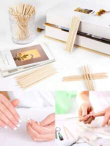 500支/350支/200支 114毫米指甲角质层推棒，木质设计彩绘棒，卸甲油，橙木棒，美甲工具，指甲贴纸，打蜡，刮蜡，彩绘 - 銅色 - 查看 9