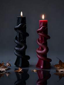 手工蛇形蜡烛，逼真蛇纹，手工香氛大豆蜡烛，哥特式装饰，适合家居、情人节、酒店装饰、圣诞节、房间装饰、节日装饰，是送给朋友、家人、伴侣的最佳礼物，也是送给女友和女性生日的理想礼物 - 彩色 - 查看 3