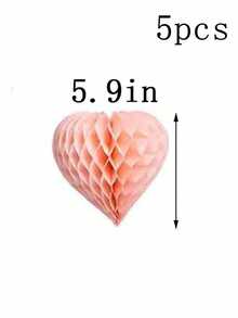 5 Packs Red Blush Pink Party Decoration Pom Pom, Heart & Ball Tissue Paper Honeycomb For Party Decor, Wedding, Engagement, Bridal Shower, New Year 2026(3 Sizes) - Baby Pink - View 11