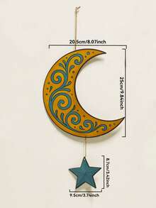 1 Stück/5 Stücke Bohemien Mond & Stern Wandbehang Dekoration, laternenförmiges Ornament, Wohnzimmer, Schlafzimmer, Regal Heimdekoration, Feiertags-Dekoration, schöne Raumakzente, Wandkunst mit mehreren Designs - Verschiedenfarbig - Übersicht 15