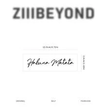 1张英文字母风格精美草本图案临时纹身贴纸，防水防汗 - 黑色 - 查看 4