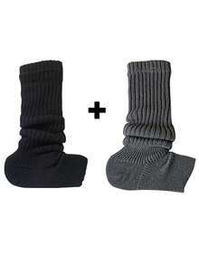 1/2/3 perechi de șosete pentru femei, șosete japoneze stivuite, șosete de toamnă și de iarnă, șosete lungi tricotate gri, acoperitoare pentru picioare cu mătase neagră, pentru a arăta subțire, șosete lungi JK de primăvară și de toamnă, pentru căldură de iarnă - Manșe pentru picioare și picioare - Vizualizare 14