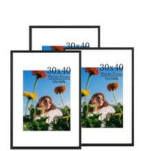 1pc/2pcs/3pcs Black Solid Wood Art Photo Frame, Modern Home Decor Minimalist Wall Hanging Frame, A4 With Stand, Can Be Placed Or Hung, 30x40cm, A3 Solid Wood Frame