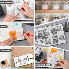 Mini impresora térmica, impresora de teléfono con calcomanía sin tinta con 10 rollos de papel, Bluetooth Print Pod Note Buddy, impresora portátil de bolsillo para fotos, diarios, bricolaje, compatible - 1 - Ver 7