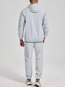 HOTSUIT Herren Saunaanzug Set, beinhaltet Sweatshirt und Jogginghose, ideal für Fitnessstudio-Workouts; Herren Sportjacke und Hose, auch geeignet als Valentinstags-Geschenk - Hellgrau - Übersicht 2