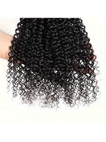 1/3 pachet extensii de păr uman afro creț, virgin, neprocesat, culoare neagră naturală, extensii de păr creț, extensii de păr uman creț, culoare neagră naturală, pentru femei, toate etniile, versatilitate în coafare, bucle voluminoase, pachete de păr uman afro creț