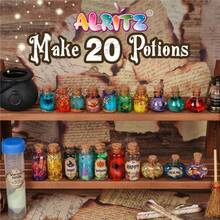Alritz Kit de Pocioneságicas Niños, con 20 Botellas de Pociones de Bruja. Incluye Adornos de Calabaza y Juguetes de Manualidades. para Niños y Niñas de 6 a 10+ Años. Decoración para Fiest - 1 - Ver 7