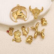 1 pieza Colgante de acero inoxidable con diseño de cebra y cachorro, versátil y de moda - 31 colgantes - Ver 3