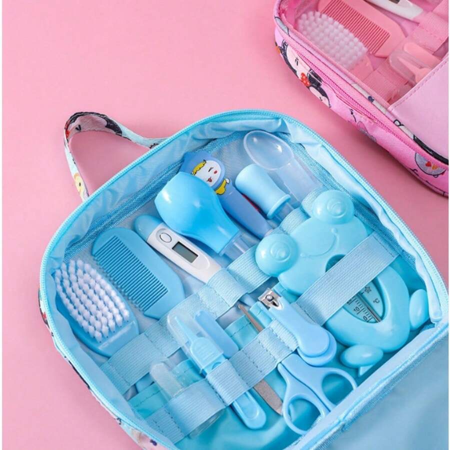 Baby Hygiene Kit For Newborns (Up To 13 Items): Essential Newborn Care Kit - Includes Hair Clipper, Brush, Nail Clipper, And Comb - 藍色 - 查看 1