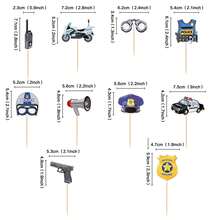 Creative Police & Military Themed Cupcake Toppers, Flashing Police Cupcake Picks, Walkie-Talkie Gun Cake Decorations, Police Badge Theme Birthday Party Cake Decor Supplies - Multicolor - View 16