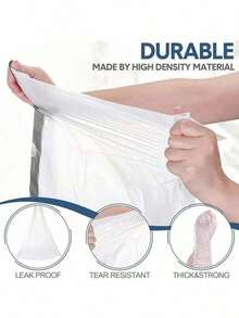 20pcs Thick Large Drawstring Trash Bags, White Garbage Bags, Suitable For Kitchen, Office, Bedroom, Bathroom, 4 Gallon Capacity, Easy To Carry (1pc Is A Trial Pack, Please Purchase Carefully)