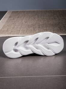 Men's Knitted Casual Shoes – Breathable Lace-Up Sneakers With Cushioned Sole, Lightweight Walking Shoes For Indoor & Outdoor, Ideal Gift For Men - 白色 - 查看 7